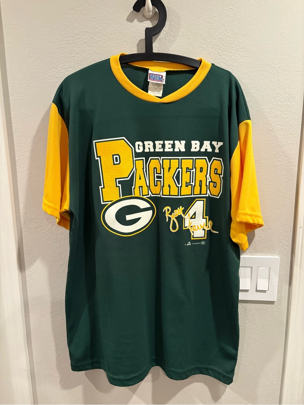 Vintage 1999 Sport Attack Brett Favre Green Bay Packers shirt jersey Mens Sz XL